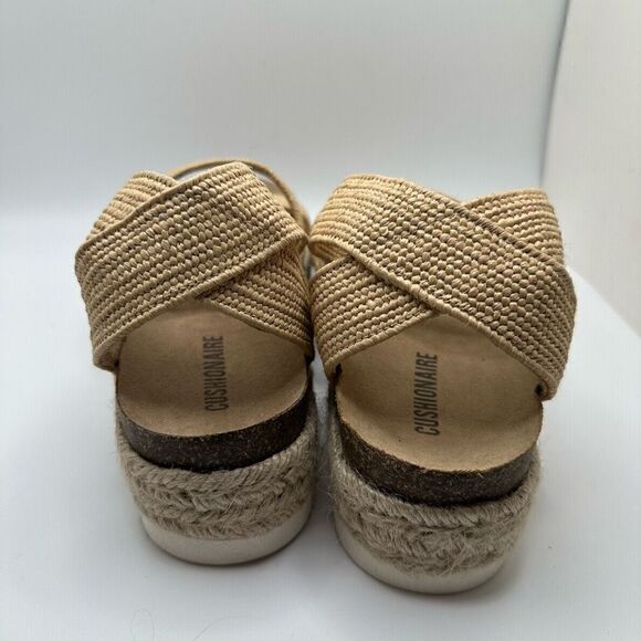 CUSHIONAIRE Women's Cork Espadrille Wedge Sandal 8 NATURAL / RAFFIA - Picture 4 of 7